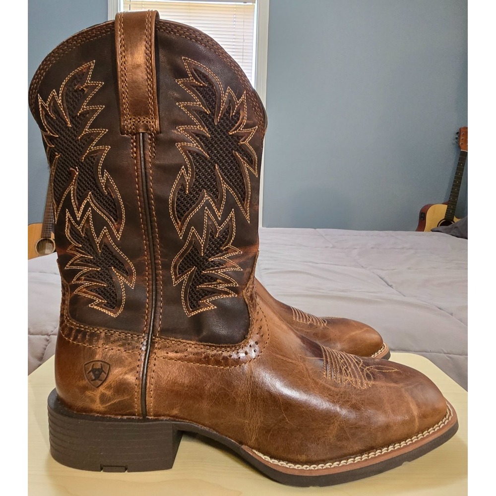 Ariat® (Men's 10.5 WIDE) Sport Cool VentTEK™ Cowboy Boot, Dark/2-Tone Tan - $220 - Picture 2 of 12
